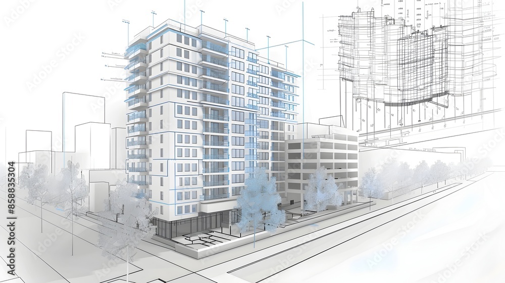 Futuristic Highrise Buildings in Modern Cityscape Futuristic Highrise Buildings in Modern Cityscape