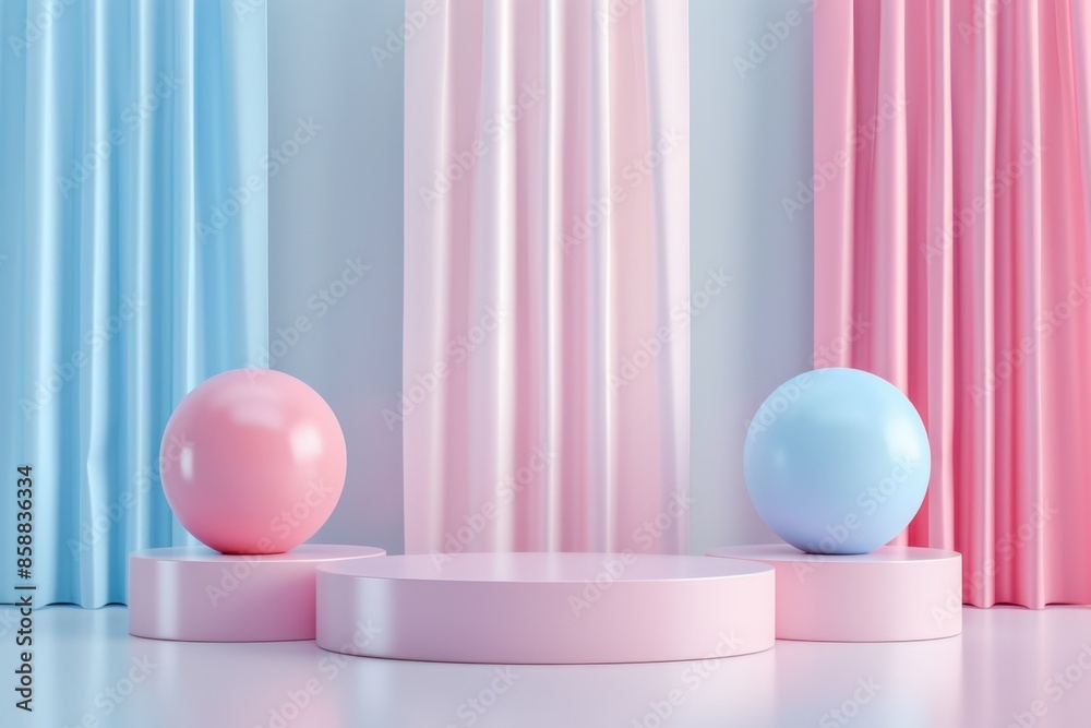 Minimalist pastel 3D render for brand awareness, stylish on a white backdrop. Minimalist pastel 3D render for brand awareness, stylish on a white backdrop.