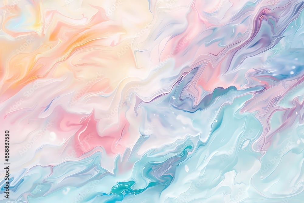 Abstract pastel colored painting with flowing, fluid patterns in shades of pink, blue, and yellow, ideal for backgrounds or artistic projects. Abstract pastel colored painting with flowing, fluid patterns in shades of pink, blue, and yellow, ideal for backgrounds or artistic projects.