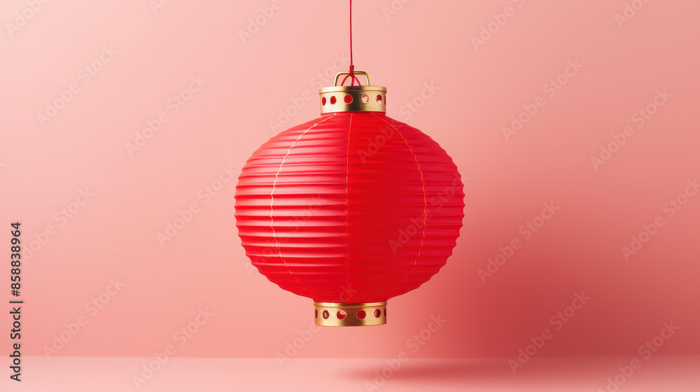 Vibrant Chinese New Year lantern with intricate designs and copy space. Vibrant Chinese New Year lantern with intricate designs and copy space.