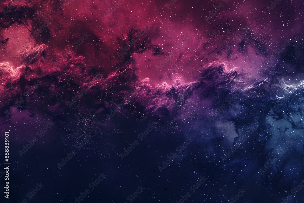 Fototapeta premium Stunning deep space galaxy backdrop with vibrant pink and blue colors, depicting a breathtaking cosmic nebula scene.