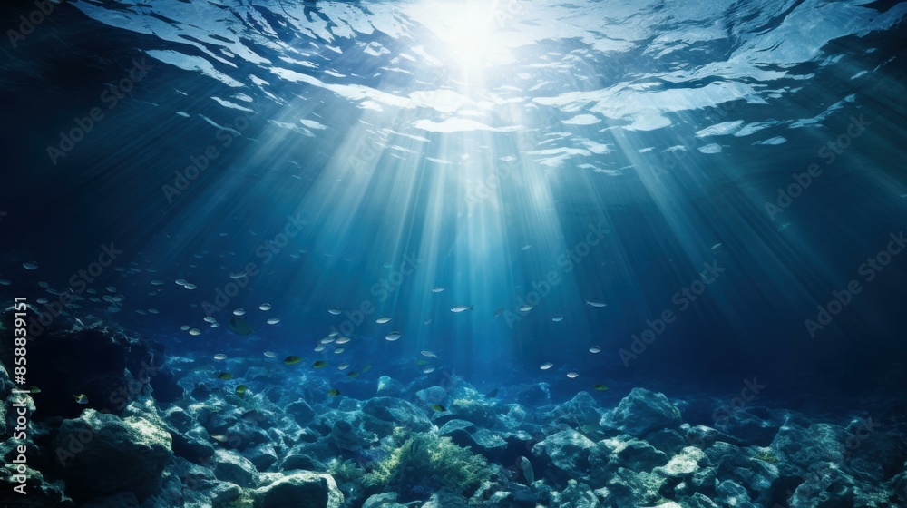 Fototapeta premium Sunlight penetrates the oceans depths