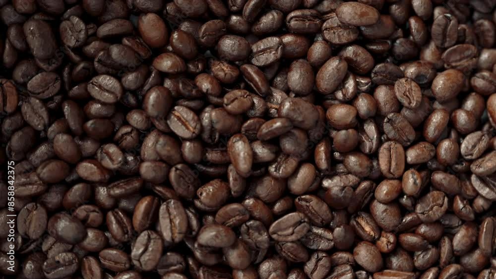 roasted coffee beans with smoke falling down roasted coffee beans with smoke falling down
