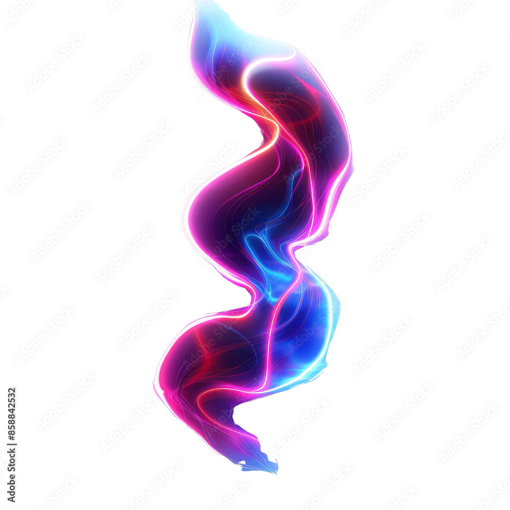 Colorful abstract light trail with vibrant neon hues and dynamic curves, isolated on black background. Colorful abstract light trail with vibrant neon hues and dynamic curves, isolated on black background.