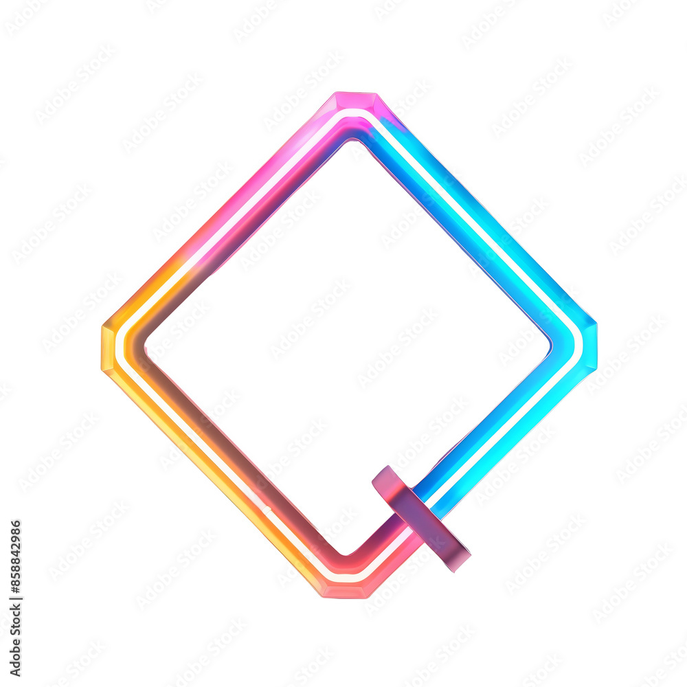 Colorful neon geometric shape abstract design with glowing square frame and vibrant hues for modern backgrounds and digital art. Colorful neon geometric shape abstract design with glowing square frame and vibrant hues for modern backgrounds and digital art.