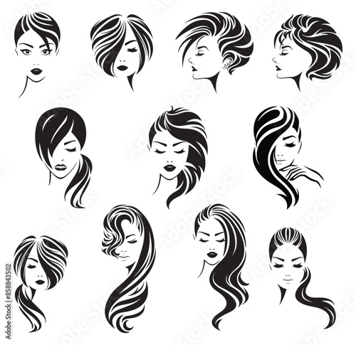 Women's Hair Logo Vector Art Bundle