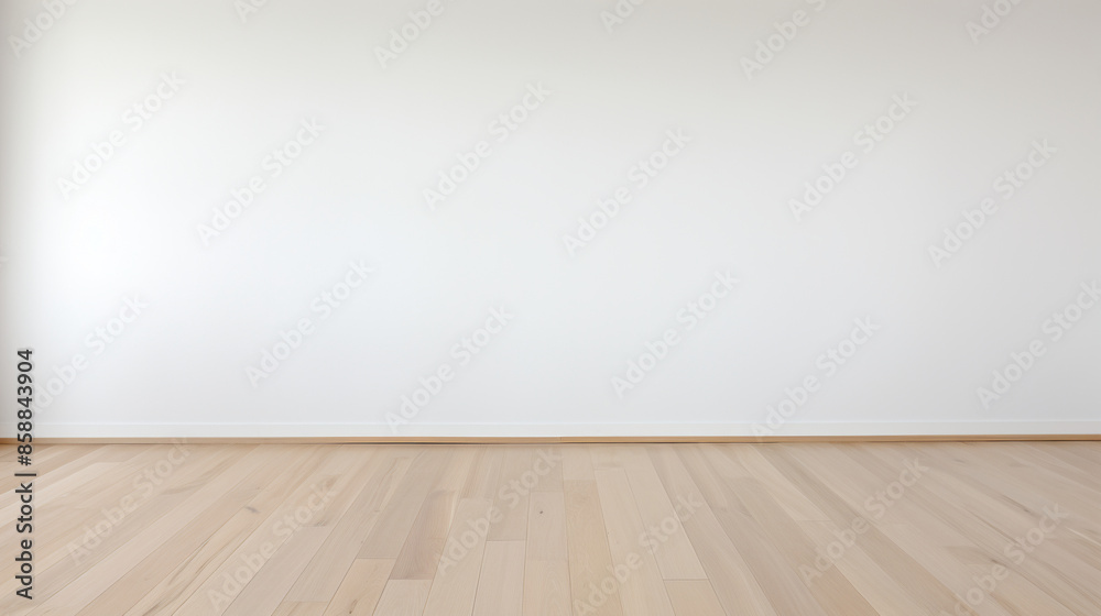 A photo of a large plain white wall with a light wood floor A photo of a large plain white wall with a light wood floor
