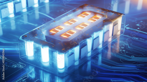 Digital data concept battery circuit board photo