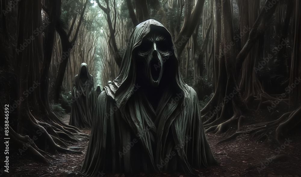 Image of a tree demon in a deep forest Image of a tree demon in a deep forest