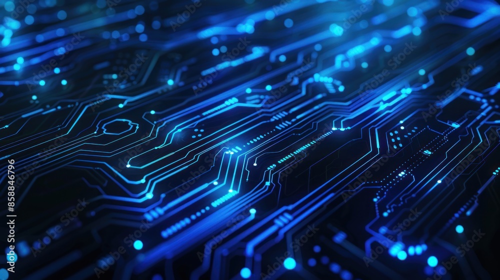 Abstract Blue Circuit Board Technology Background Abstract Blue Circuit Board Technology Background