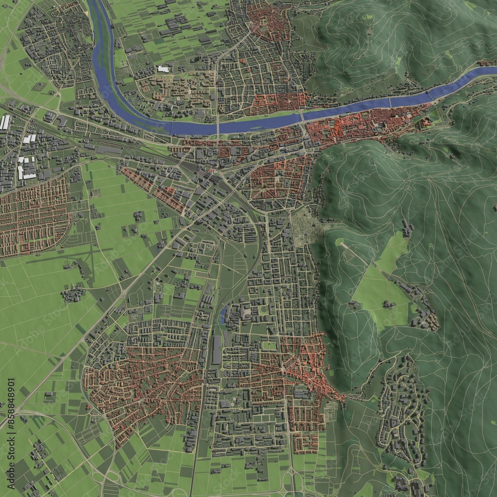 Fototapeta premium 3D illustration of city and urban in Heidelberg Germany