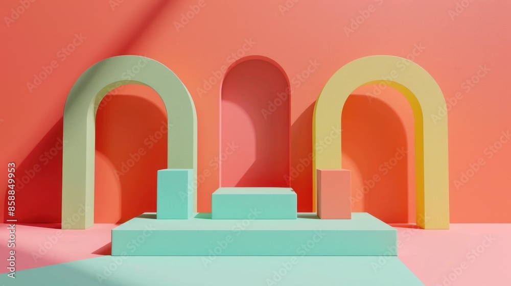 Abstract Geometric Shapes with Pastel Colors Abstract Geometric Shapes with Pastel Colors