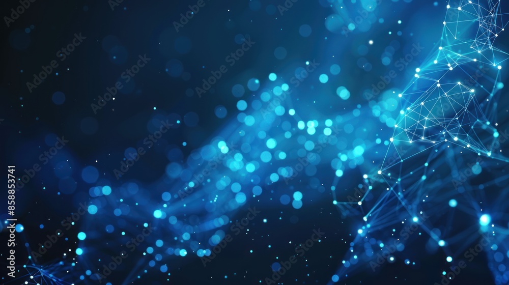 Abstract Blue Network with Glowing Points Abstract Blue Network with Glowing Points