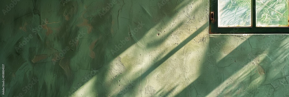 Abstract silhouette of the shadow from the natural leaves of a tree branch on a green concrete wall. Atmospheric video of a sunny summer day. Abstract silhouette of the shadow from the natural leaves of a tree branch on a green concrete wall. Atmospheric video of a sunny summer day.