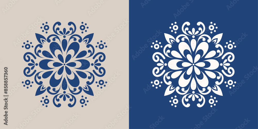 Background pattern with ethnic floral ornament Background pattern with ethnic floral ornament