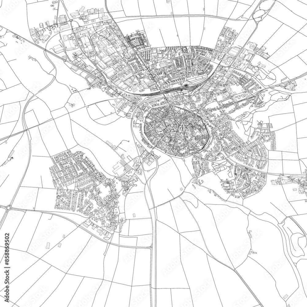 Fototapeta premium 3D illustration of city and urban in Nordlingen Germany