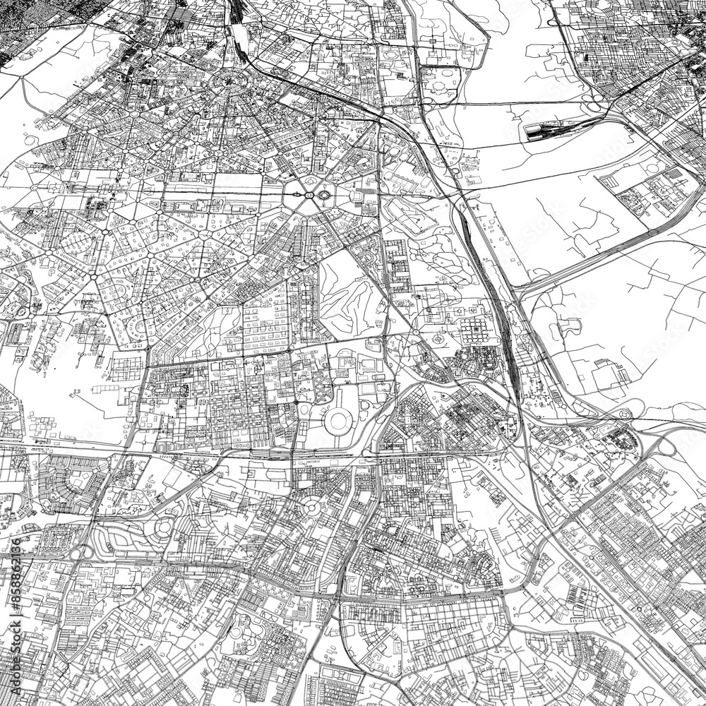 Naklejka premium 3D illustration of city and urban in New Delhi India