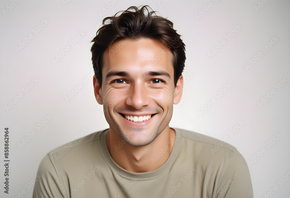 Positive smiling man on clean background