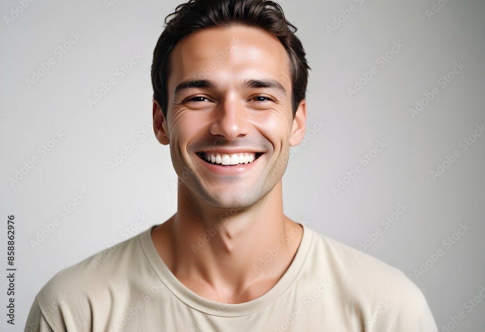 Positive smiling man on clean background Positive smiling man on clean background