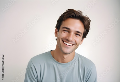 Positive smiling man on clean background