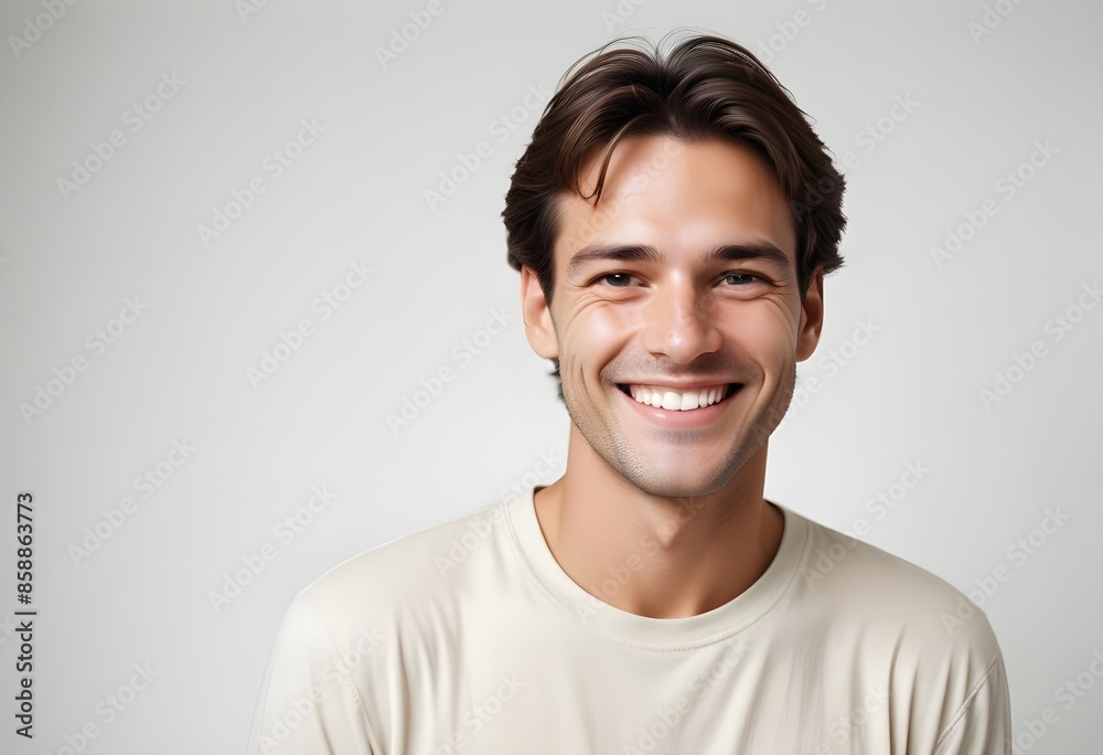 Positive smiling man on clean background