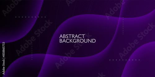 Futuristic dark purple wave abstract 3D background with shadow and wavy lines. Dark black purple gradient color on background. Eps10 vector