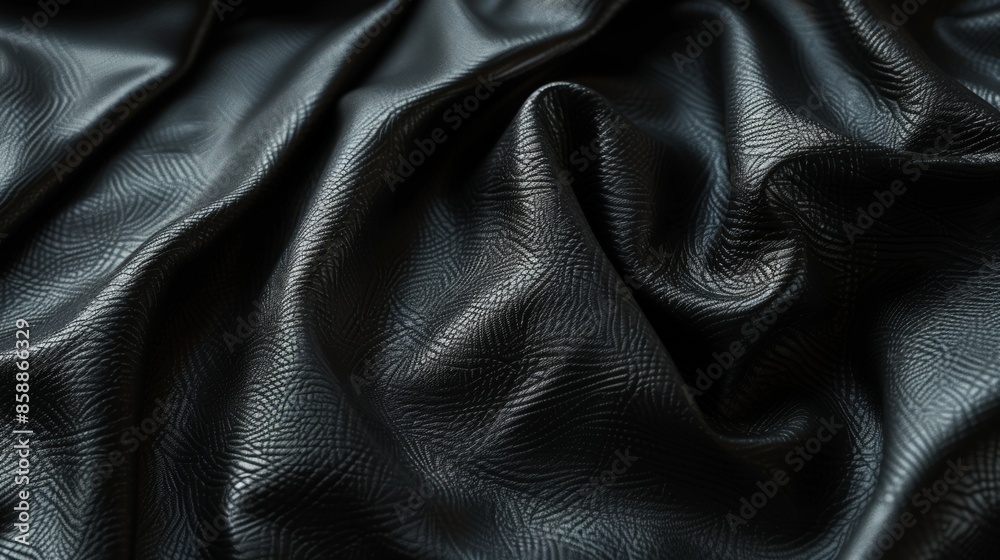 Luxurious Black Leather Fabric with Elegant Textured Pattern for Fashion and Upholstery Products Luxurious Black Leather Fabric with Elegant Textured Pattern for Fashion and Upholstery Products