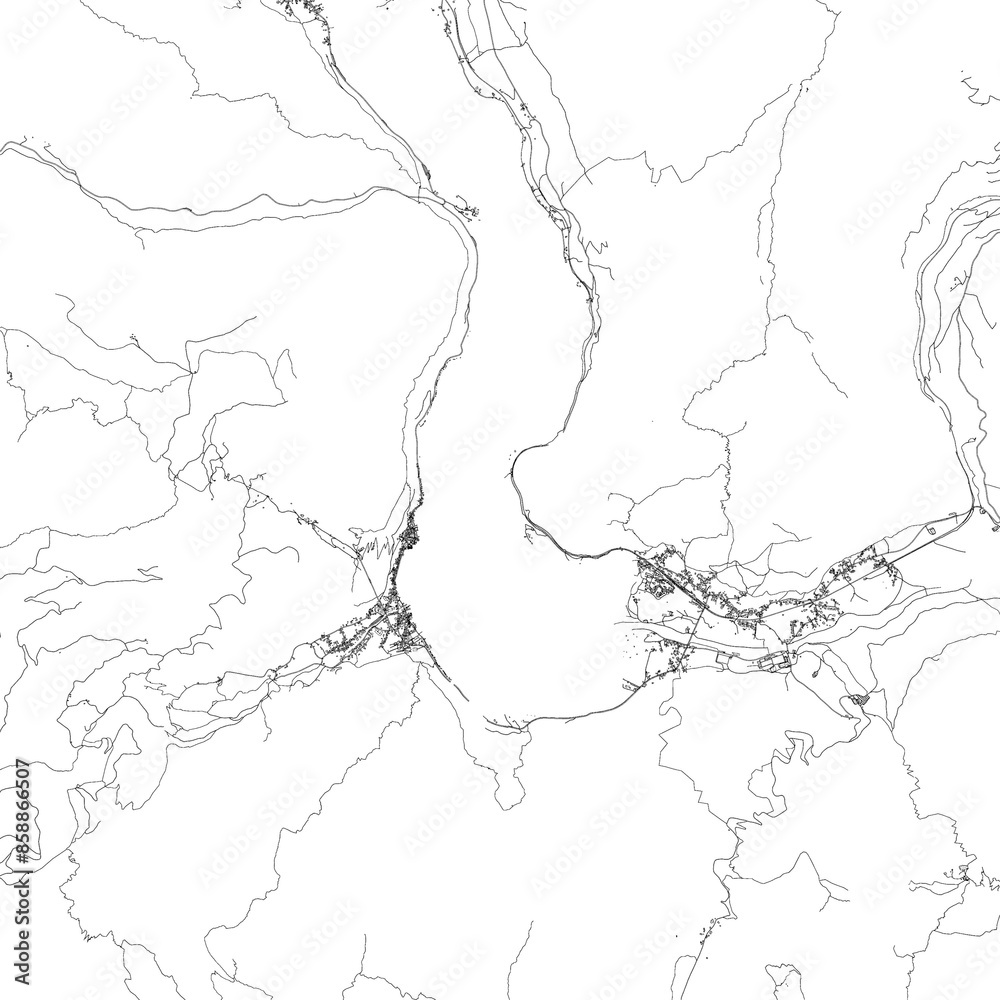 3D illustration of city and urban in Hallstatt Austria 3D illustration of city and urban in Hallstatt Austria