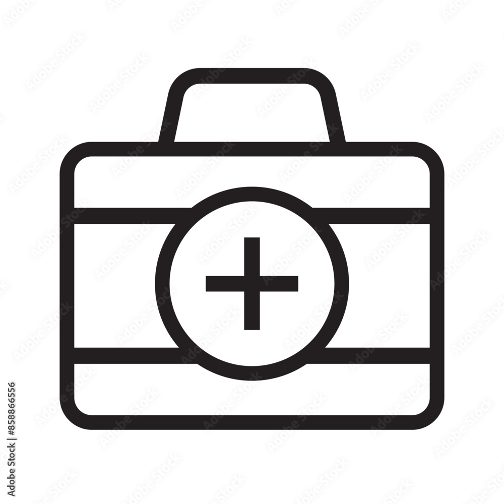 First aid box icon, medical briefcase icon. First aid box icon, medical briefcase icon.
