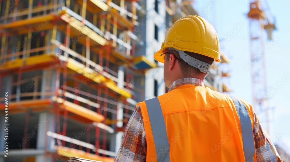Builder inspection consultancy. Inspector checking material and structure in construction Builder inspection consultancy. Inspector checking material and structure in construction
