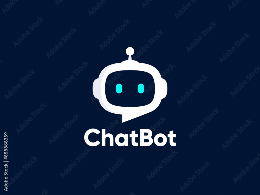 Chat Bot logo design concept. Virtual smart assistant Bot icon. Robot head with speech bubble. Customer support service Chat Bot. Vector illustration Chat Bot logo design concept. Virtual smart assistant Bot icon. Robot head with speech bubble. Customer support service Chat Bot. Vector illustration