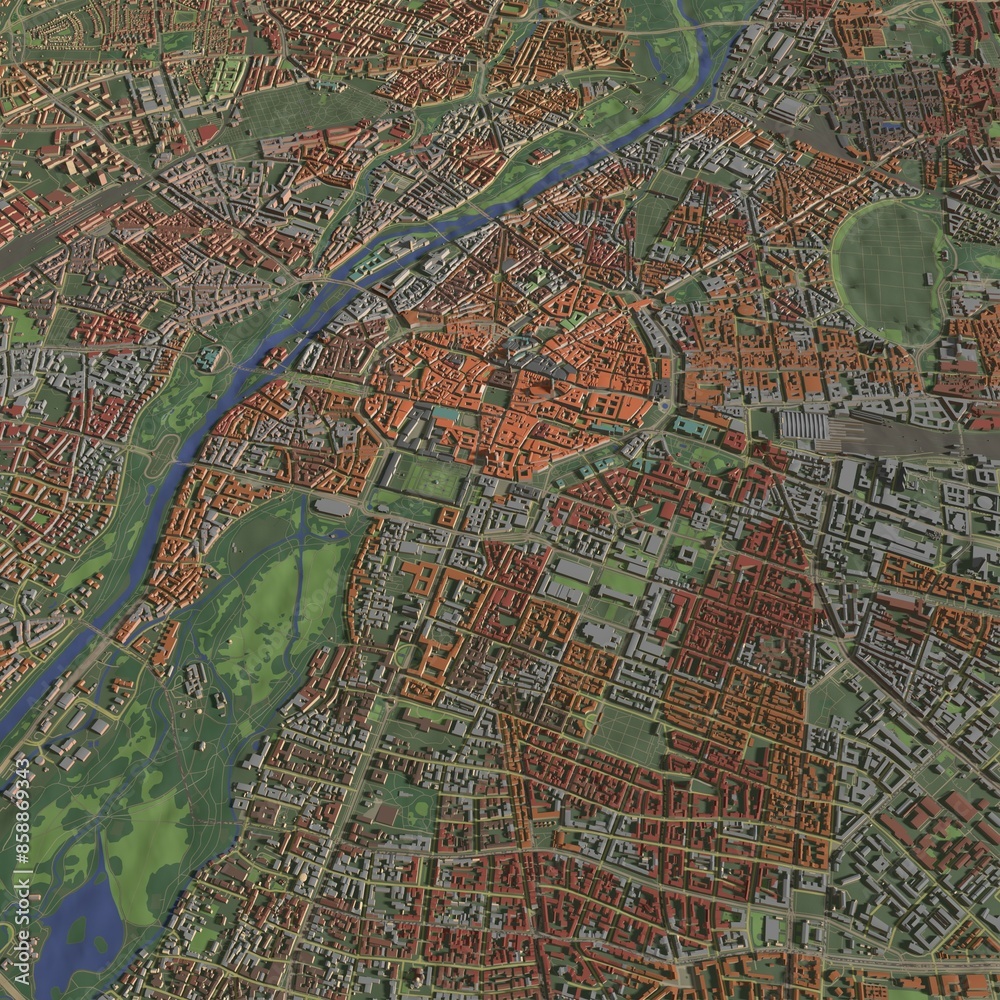 Fototapeta premium 3D illustration of city and urban in Munich Germany