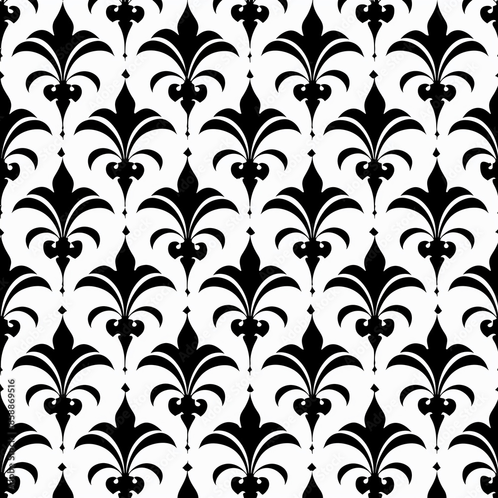 Classic Black and White Damask Pattern Classic Black and White Damask Pattern