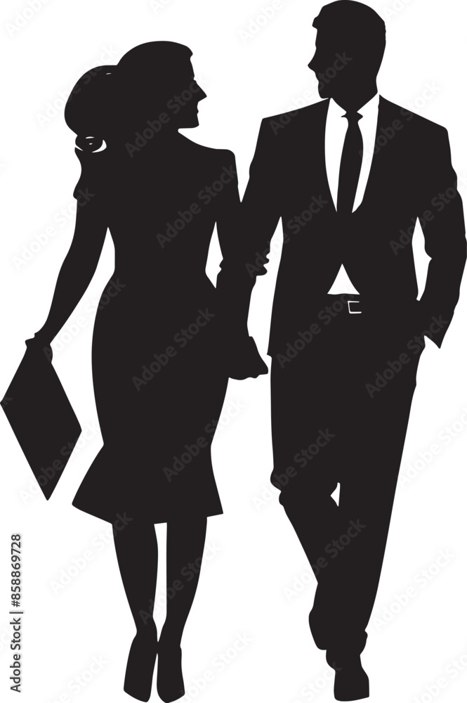Business Couple Talking Royalty Silhouette Vector Art. Business Couple Talking Royalty Silhouette Vector Art.