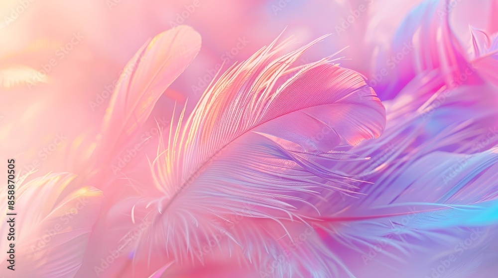 Fototapeta premium Soft Pastel Feather Abstract Background in Delicate Colors