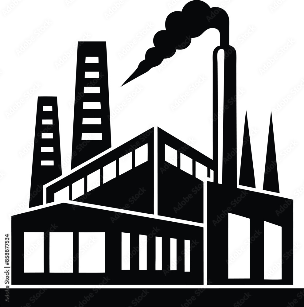 Obraz premium Factory silhouette vector illustration design