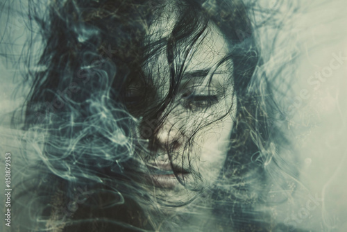 A dark and isolated image representing borderline personality disorder, depicting the struggle, pain, and emotional dysregulation often associated with the condition. photo