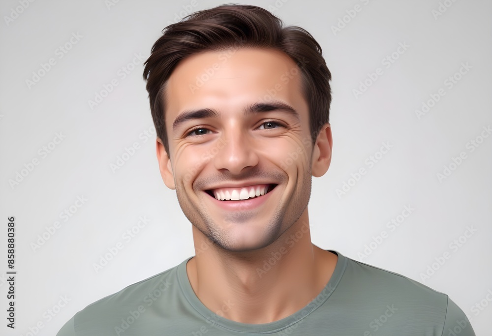 Positive smiling man on clean background