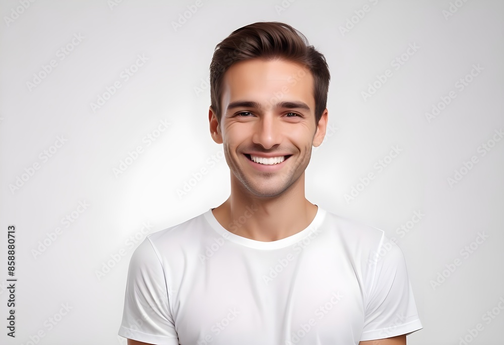 Positive smiling man on clean background Positive smiling man on clean background