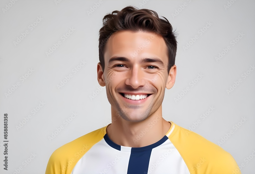 Positive smiling man on clean background