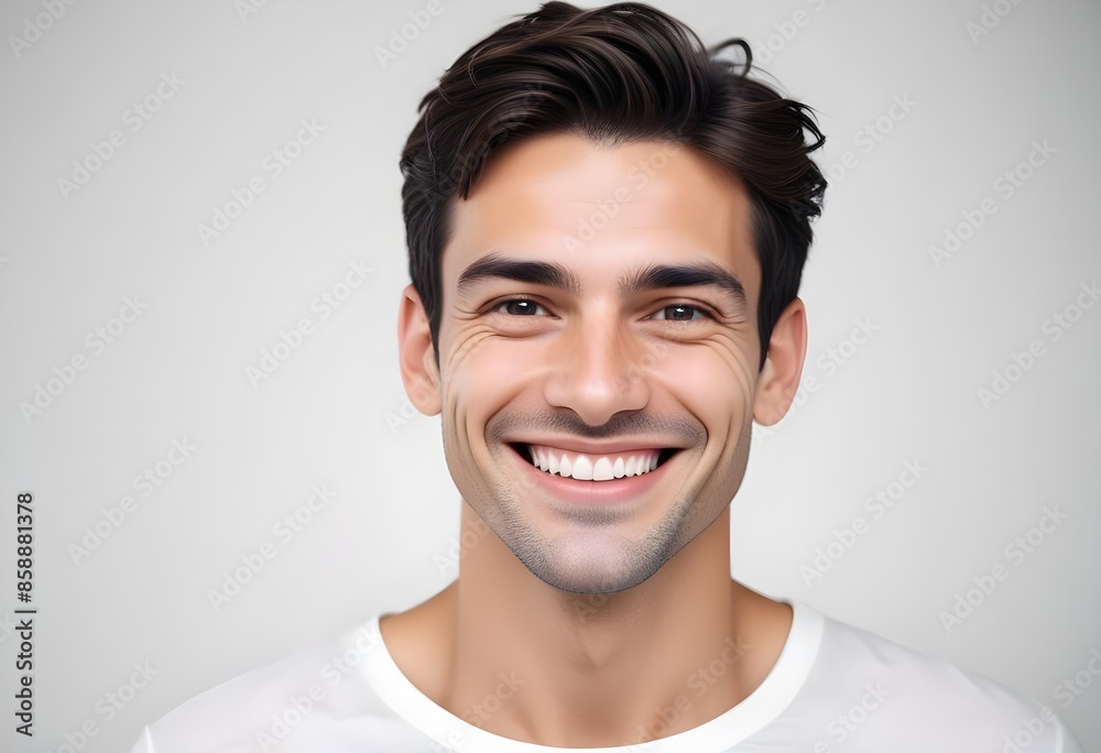 Positive smiling man on clean background Positive smiling man on clean background