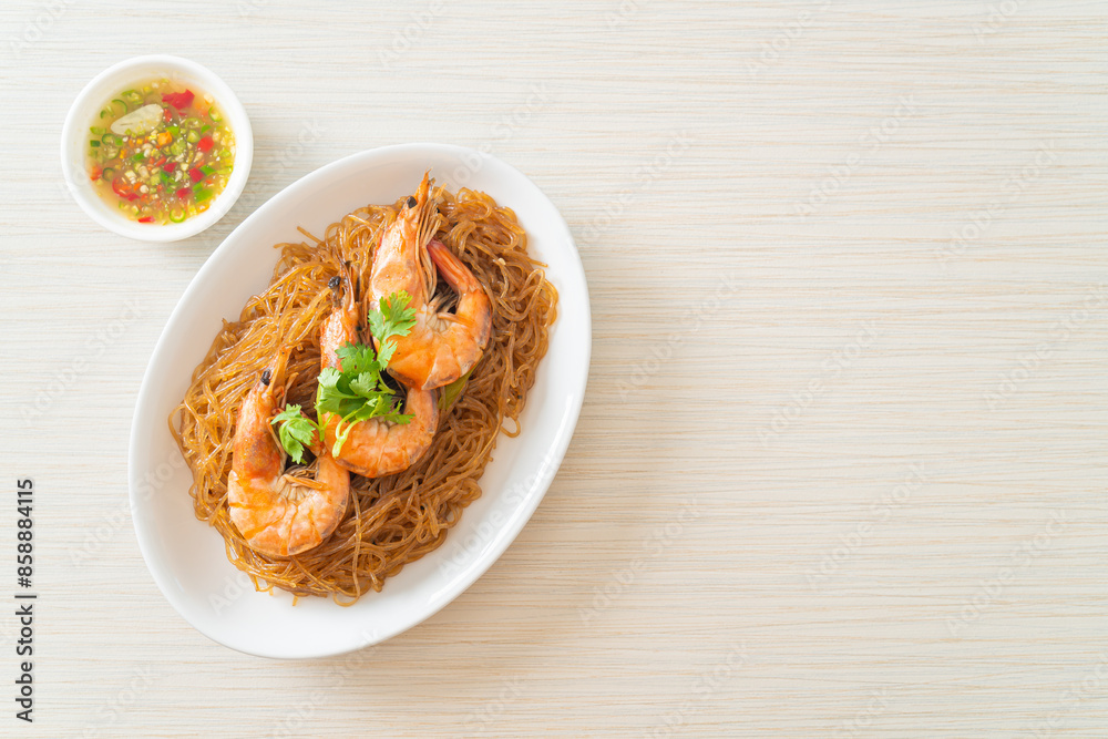 Casseroled or Baked Shrimp with Glass Noodles Casseroled or Baked Shrimp with Glass Noodles