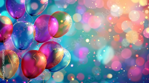 Abstract Holiday Background with Balloons. Can be used for advertisment, promotion and birthday card or invitation