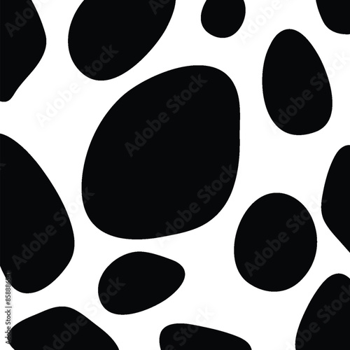 Seamless pattern with irregular black shapes