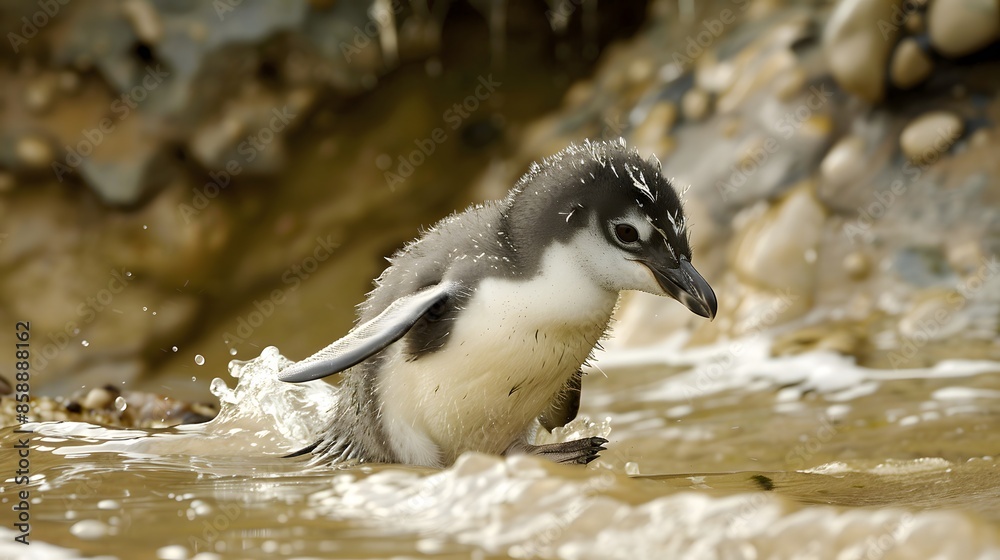 Fototapeta premium Neuseeland Oamaru Pinguin Strand. 