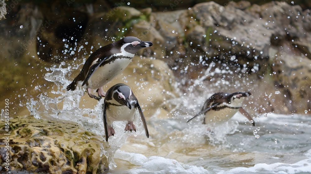 Fototapeta premium Neuseeland Oamaru Pinguin Strand. 