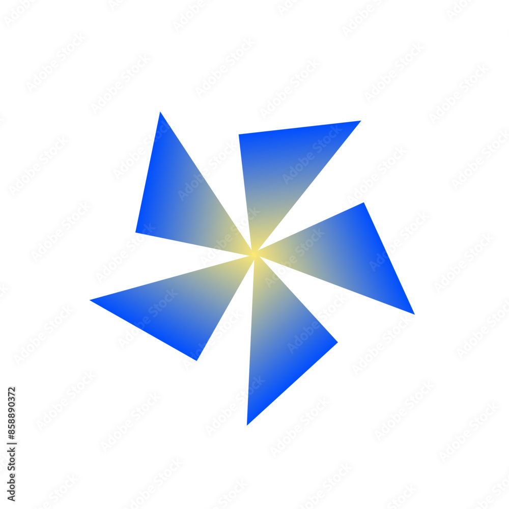 blue yellow gradient flower vector eps
