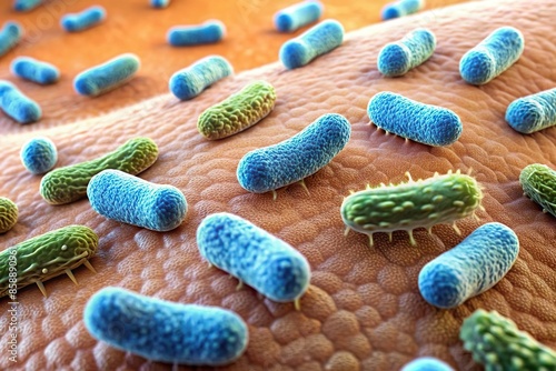 bacteria virus on skin close up. Infection disease transmit by contact