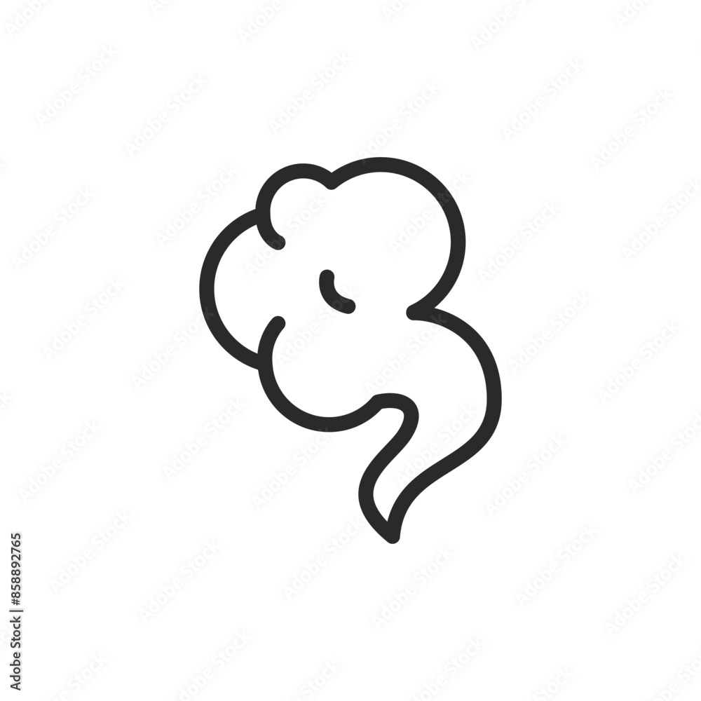 Smoke puff, linear style icon. fumes and air pollution. Editable stroke width Smoke puff, linear style icon. fumes and air pollution. Editable stroke width