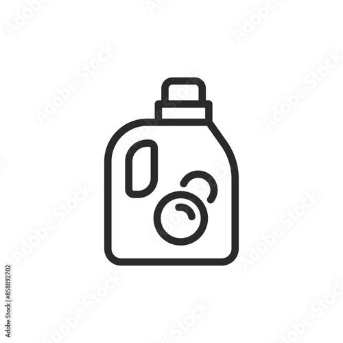 Laundry detergent, linear style icon. bottle of laundry detergent. Editable stroke width.